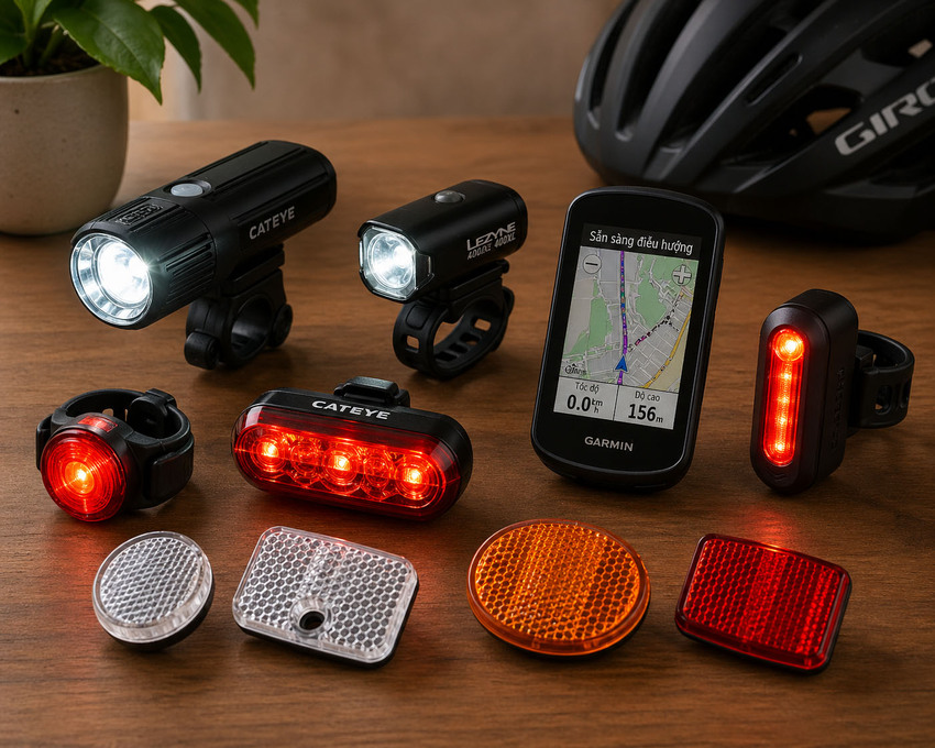 Chuẩn bị đèn, phản quang và thiết bị định vị 